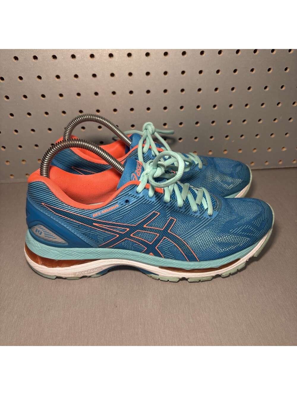 ASICS Gel Nimbus 19 Running Shoes Womens Size 9 Blue Sneakers Walking Athletic